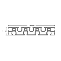 10-18032-0-2000MM MODULAR SOLUTIONS EXTRUDED PROFILE 32MM X 180MM, CUT TO THE LENGTH OF 2000 MM
